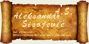 Aleksandar Sisojević vizit kartica